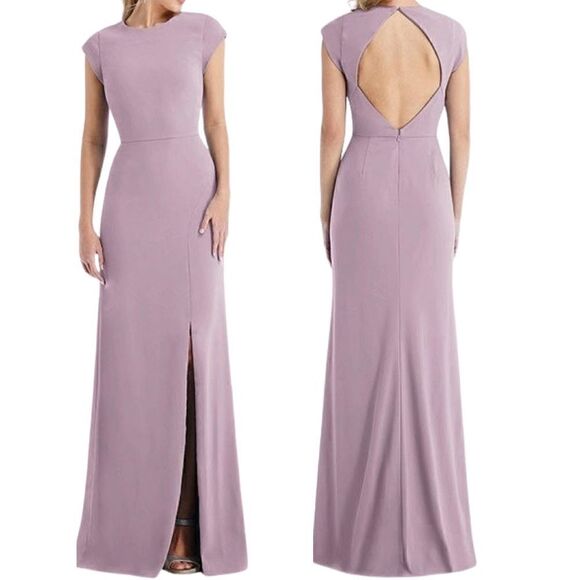 Threads | NWT Cap Sleeve Open Back Trumpet Gown w/ Front Slit Size 18 - Picture 1 of 11